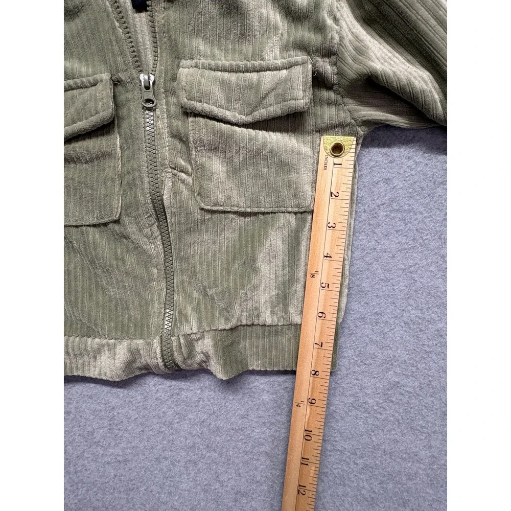 NYC Girls 4T Sage Green Ribbed Velour Tracksuit‎ Zip Hoodie Cargo Joggers Set